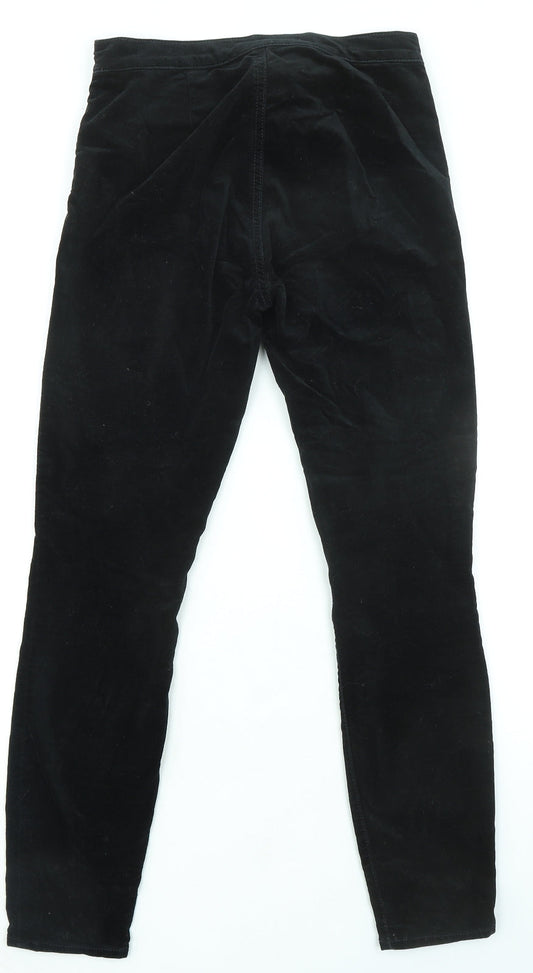 Gap Womens Black Cotton Trousers Size 26 in L28 in Regular Zip