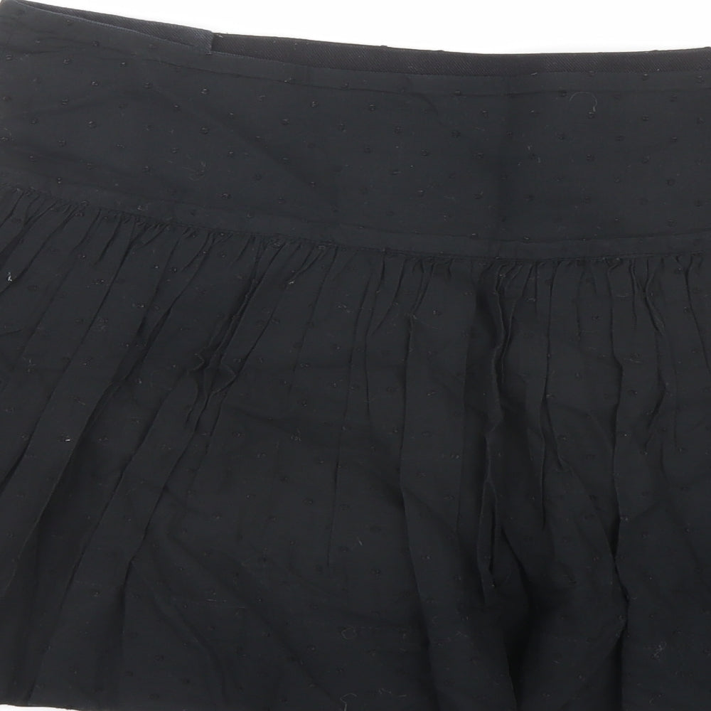 Emily and Fin Womens Black Cotton Skater Skirt Size L Button