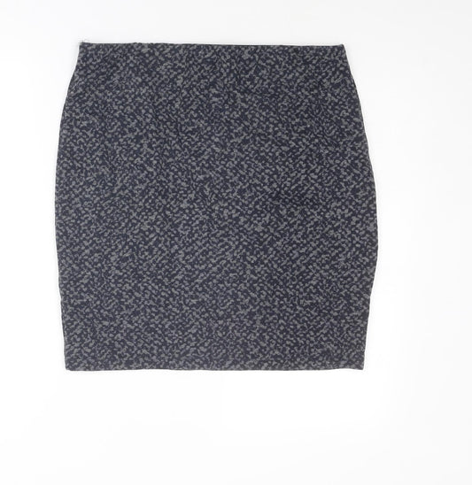 Max Studio Womens Blue Geometric Viscose Bandage Skirt Size L