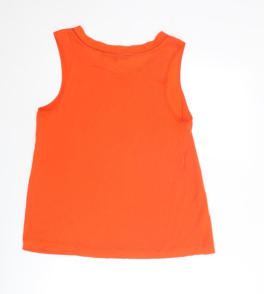 French Connection Womens Red Polyester Basic Tank Size L Round Neck