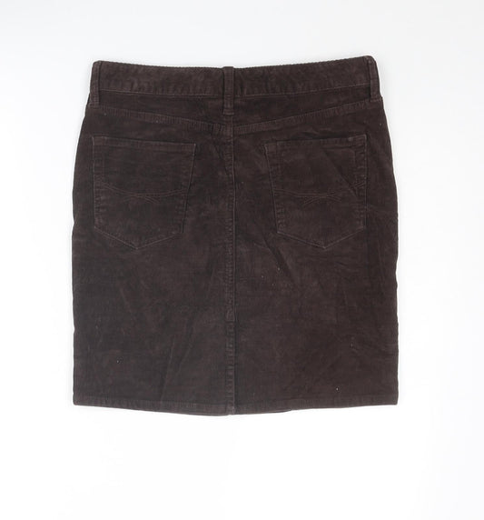 Gap Womens Brown Cotton A-Line Skirt Size 30 in Zip