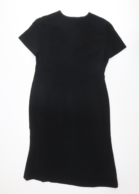 Windmoor Womens Black Polyester A-Line Size 14 V-Neck Zip