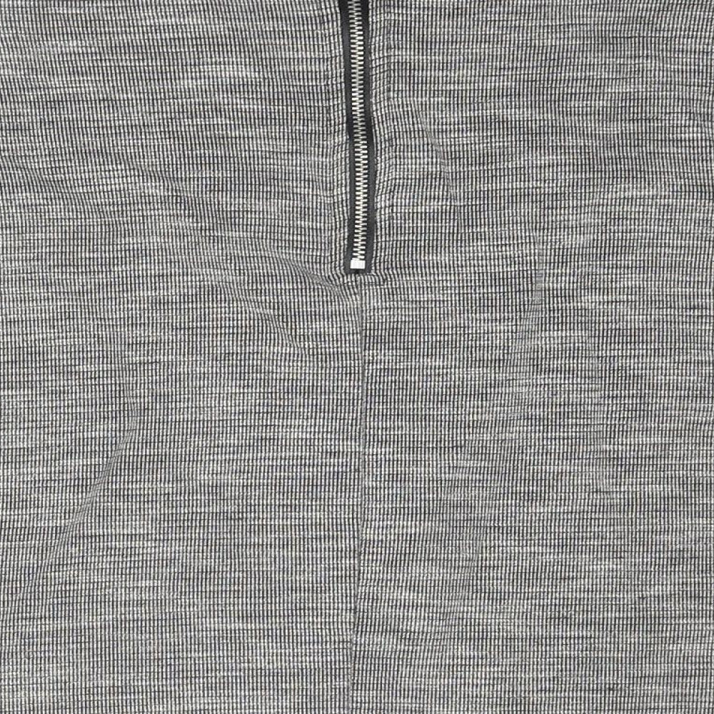 Miss Selfridge Womens Grey Geometric Polyester A-Line Skirt Size 8 Zip