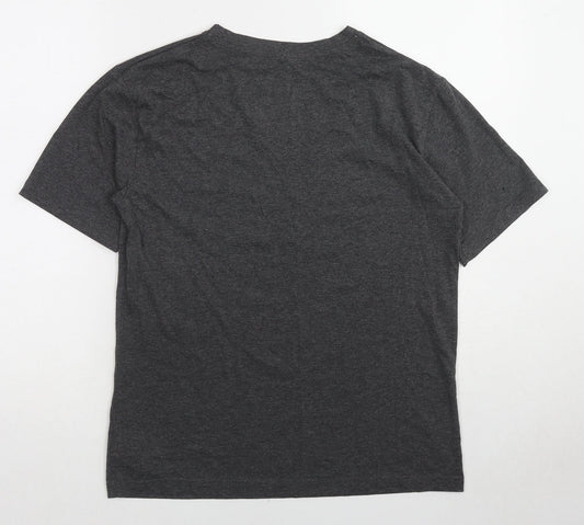 Disney Womens Grey Viscose Basic T-Shirt Size 10 Round Neck - Size 10-12