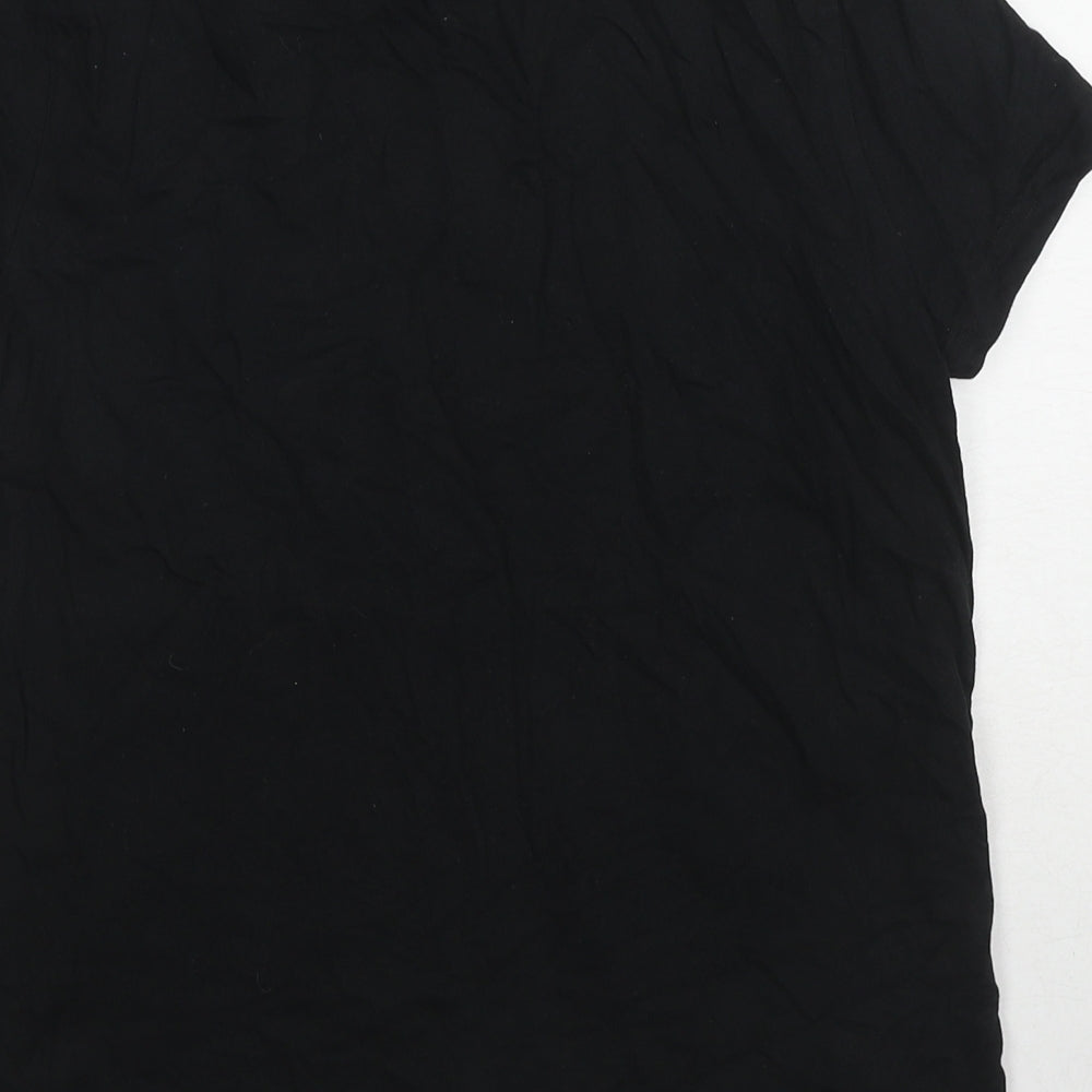 Disney Womens Black Cotton Basic T-Shirt Size 6 Crew Neck - Mickey Mouse Size 6-8