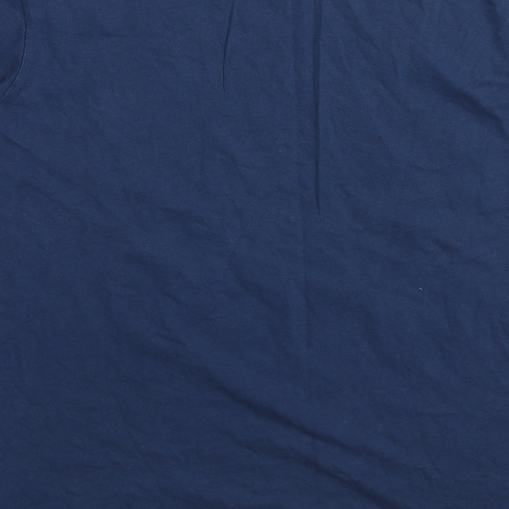 The Shore Womens Blue Cotton Basic T-Shirt Size M Round Neck - Chop-Shop