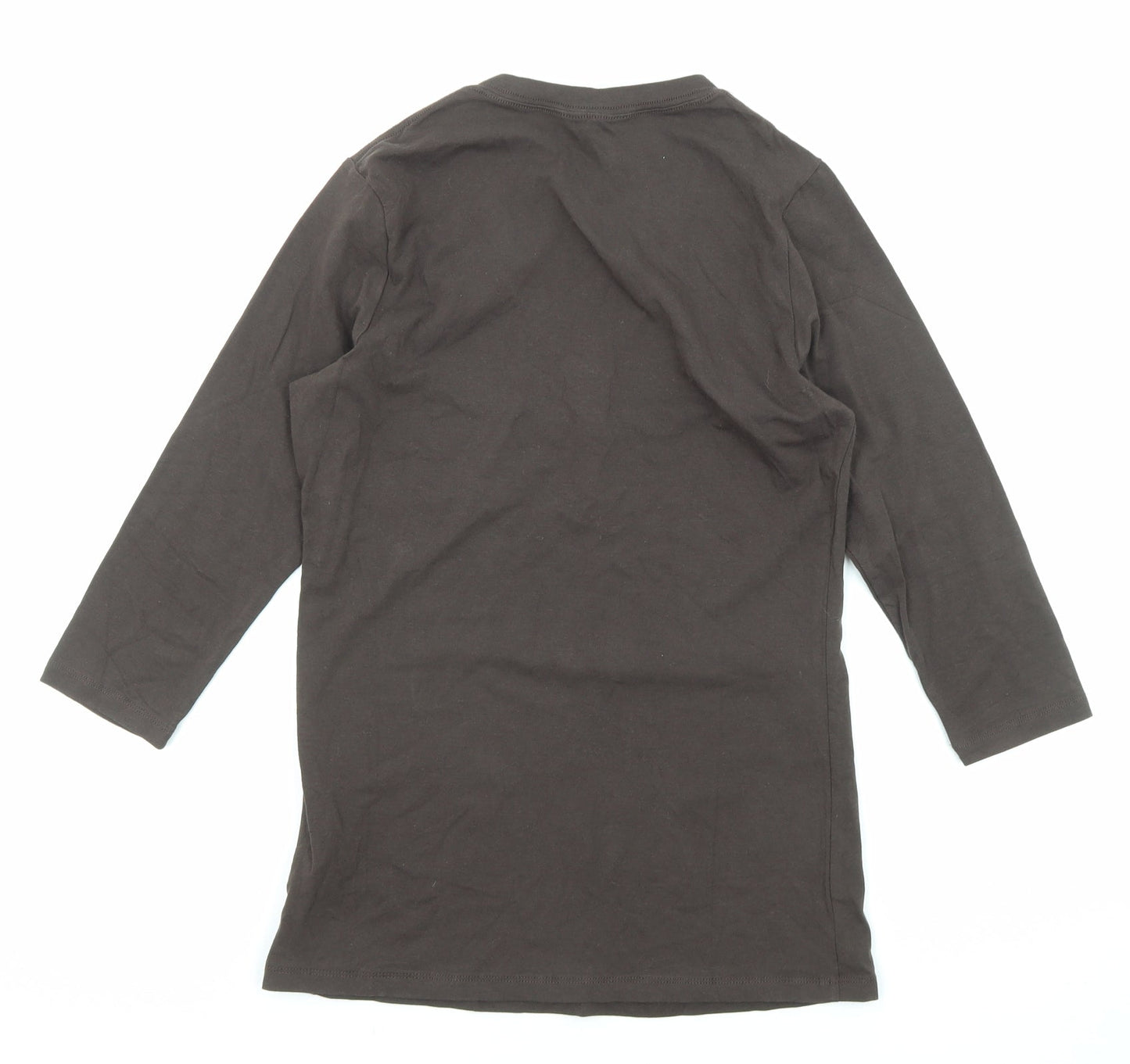 Kenneth Cole Womens Green Cotton Basic T-Shirt Size S V-Neck