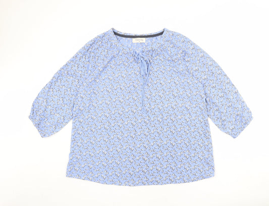 Womens UK Size M Autonomy Blue Viscose Blouse