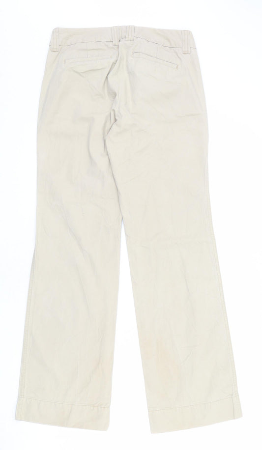 Gap Womens Beige Cotton Trousers Size 4 L31 in Regular Zip