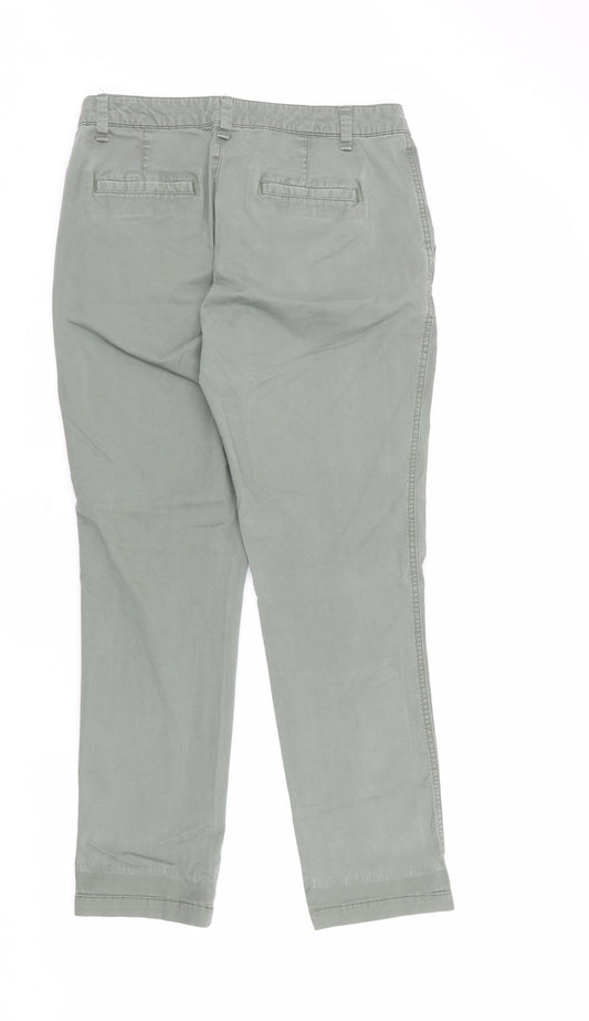 Gap Womens Green Cotton Trousers Size 6 L28 in Regular Zip