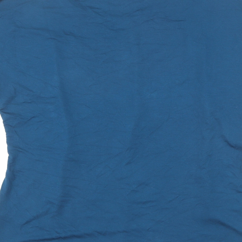 Marks and Spencer Womens Blue Viscose Basic Blouse Size 12 Round Neck