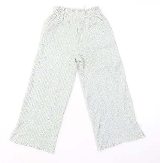 Zara Womens Grey Polyester Trousers Size 10 L20 in Regular - Textured