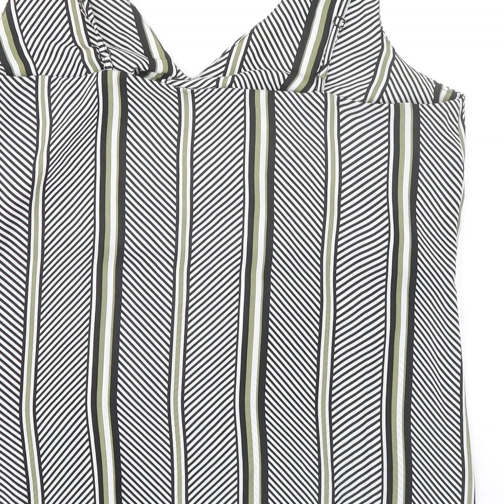 Dorothy Perkins Womens Black Geometric Polyester Camisole Tank Size 12 V-Neck
