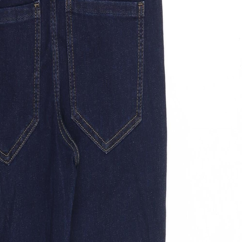 Marks and Spencer Womens Blue Cotton Skinny Jeans Size 6 L26 in Regular Button - Petite