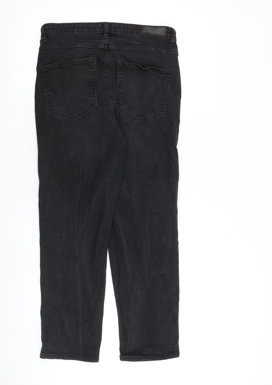 ICHI Womens Black Cotton Straight Jeans Size 30 in L27 in Regular Zip
