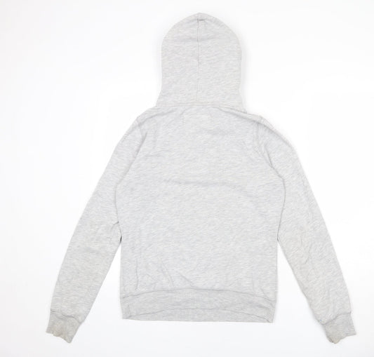 Hollister Girls Grey Polyester Pullover Hoodie Size L Pullover