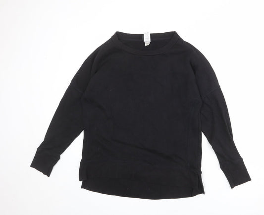 Reebok Womens Black Cotton Pullover Sweatshirt Size M Pullover