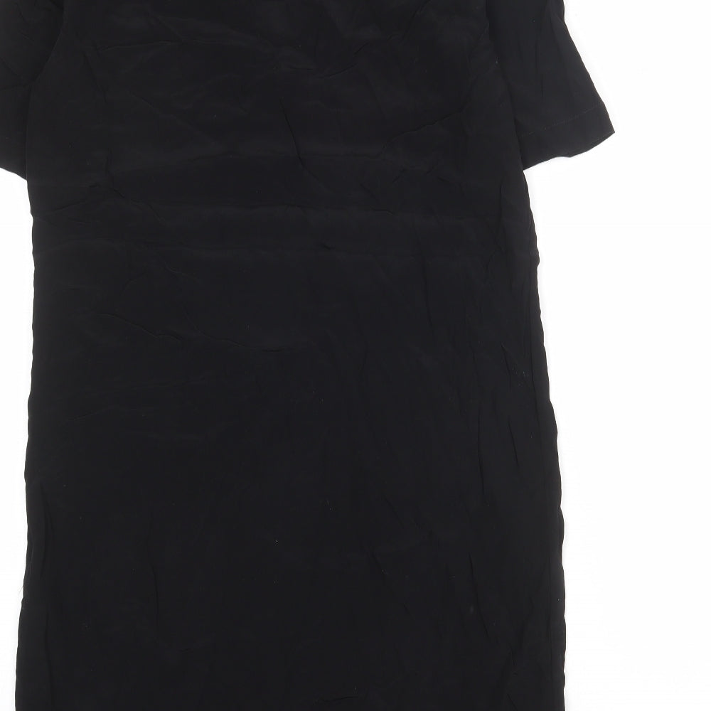 Brand and care label for YAYA women’s black viscose a-line, size UK 8, v-neck pullover