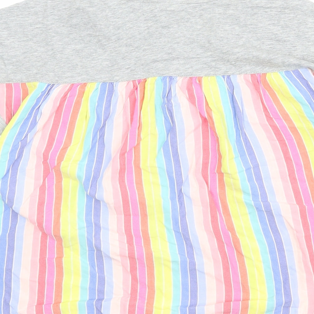 Gap Girls Multicoloured Striped Cotton Basic T-Shirt Size 2XL Boat Neck Pullover