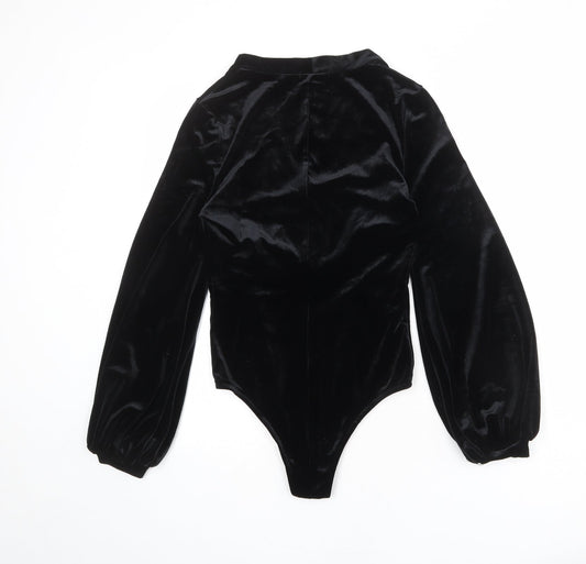 Vera & Lucy Womens Black Polyester Bodysuit One-Piece Size 10 Snap