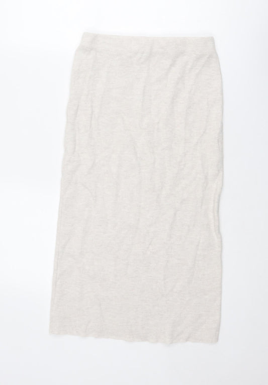Zara Womens Ivory Polyester Straight & Pencil Skirt Size S