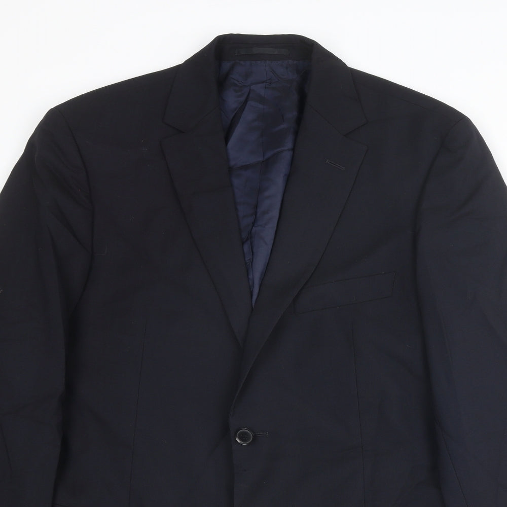 Boss Mens Blue Wool Jacket Suit Jacket Size 40 Regular