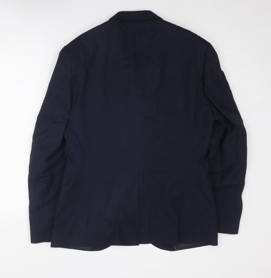 Topman Mens Blue Polyester Jacket Suit Jacket Size 40 Regular