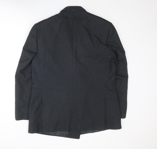 Daniel Drescott Mens Grey Striped Wool Jacket Suit Jacket Size 44 Regular