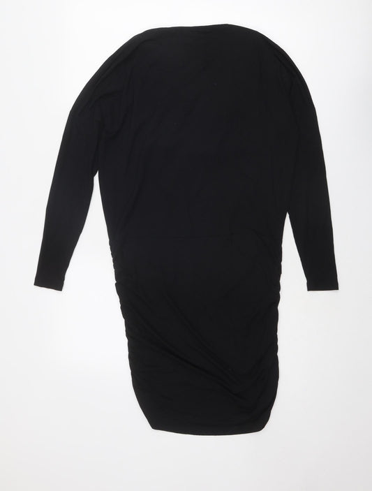 ML Collections Womens Black Polyester Bodycon Size XS Cowl Neck Pullover