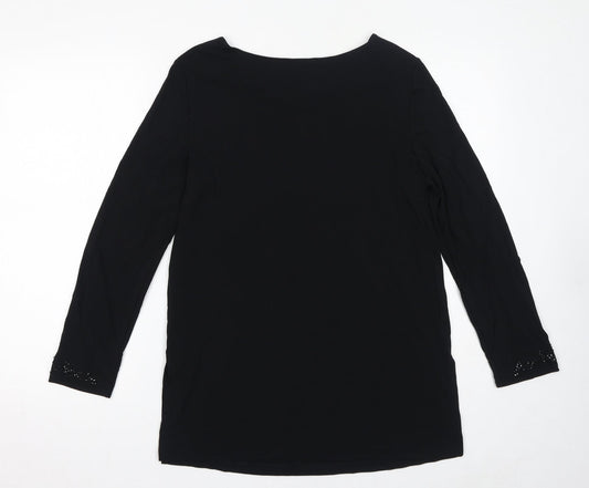 Womens UK Size 12 St Michael Black Viscose T-Shirt