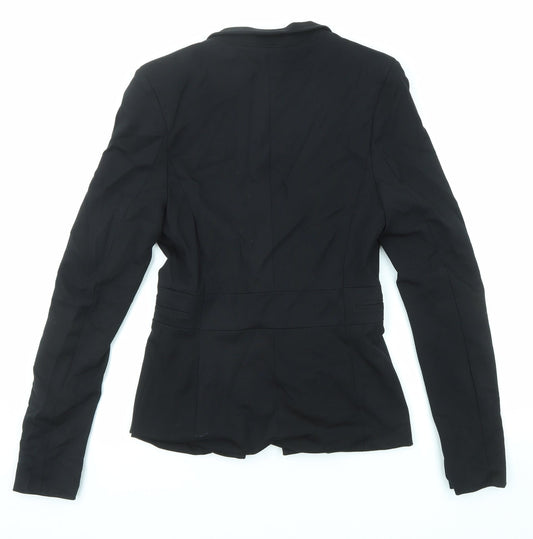Bring on the night Womens Black Jacket Blazer Size M Hook & Eye