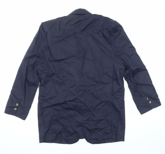 Design Studio Womens Blue Jacket Blazer Size 12 Button