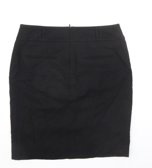 Claudia Strater Womens Black Wool Straight & Pencil Skirt Size 8 Zip