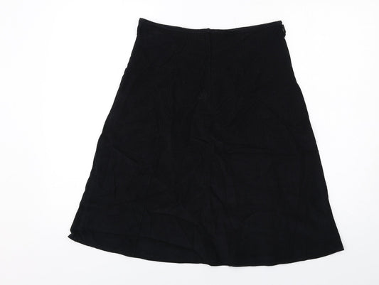 Loulabelle Womens Black Polyester Swing Skirt Size 10 Zip