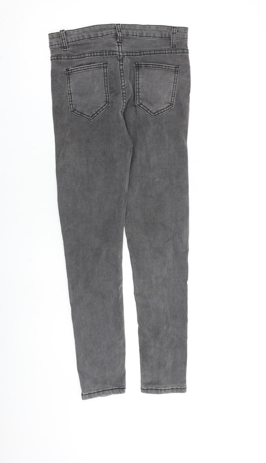 Jeans Wear Womens Grey Cotton Skinny Jeans Size 26 in L26 in Regular Zip