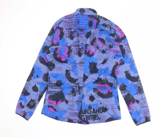 Reebok Womens Multicoloured Geometric Windbreaker Jacket Size S Zip