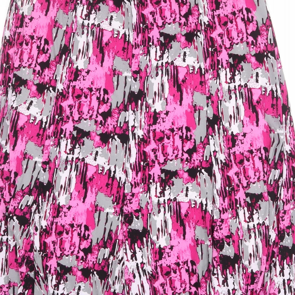 Saloos Womens Multicoloured Geometric Polyester A-Line Skirt Size 32 in