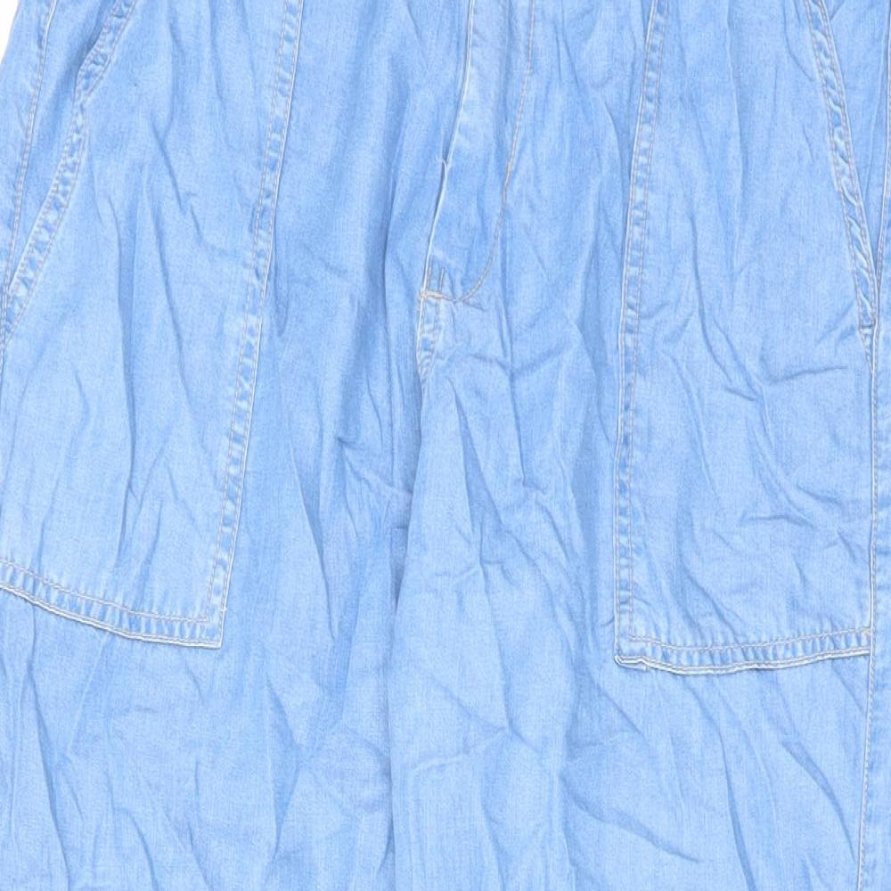 Stradivarius Womens Blue Cotton Tapered Jeans Size XL L26 in Regular Zip - Cargo