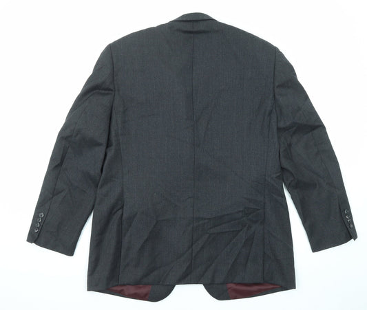 Greenwoods Mens Black Wool Jacket Suit Jacket Size 42 Regular