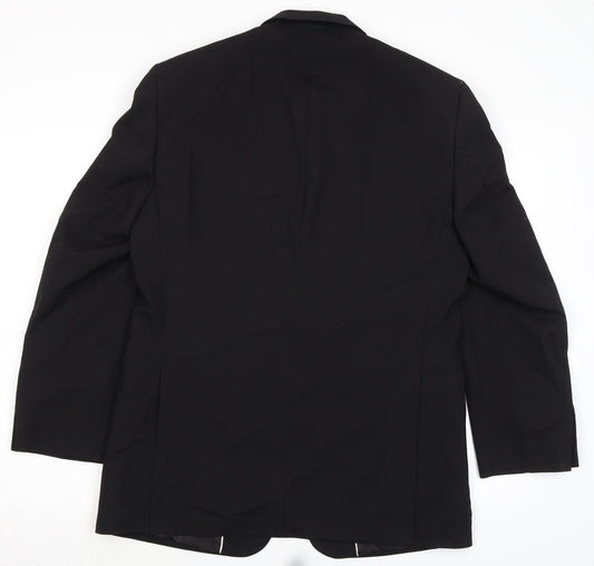 Tom English Mens Black Wool Jacket Suit Jacket Size 40 Regular
