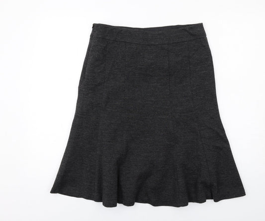 Phase Eight Womens Grey Acrylic Swing Skirt Size 12 Zip