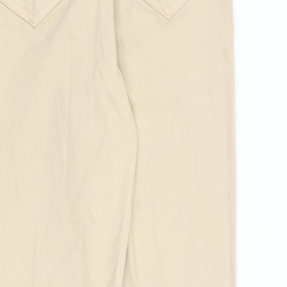 Pieces Womens Beige Cotton Tapered Jeans Size S L28 in Regular Zip