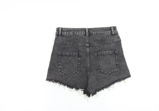 Tezenis Womens Grey 100% Cotton Cut-Off Shorts Size 27 in L3 in Regular Zip
