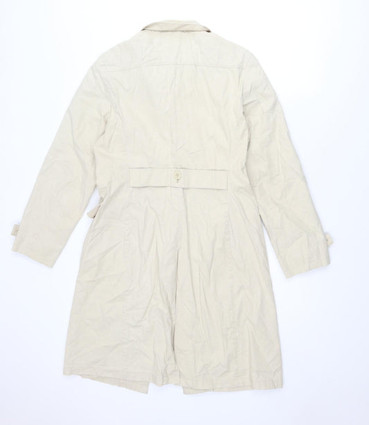 JFW Womens Beige Rain Coat Coat Size 10 Button
