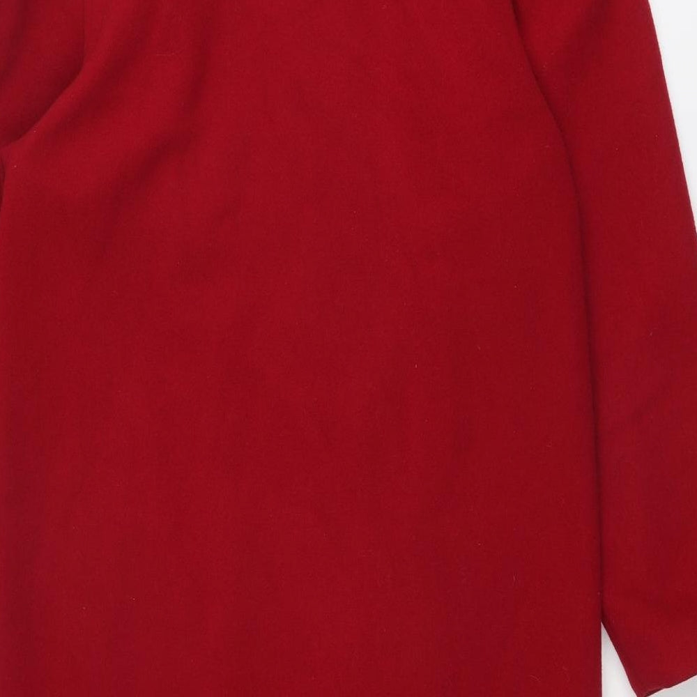 Brand and care label for NuAge women’s pink overcoat coat, size UK 10, button