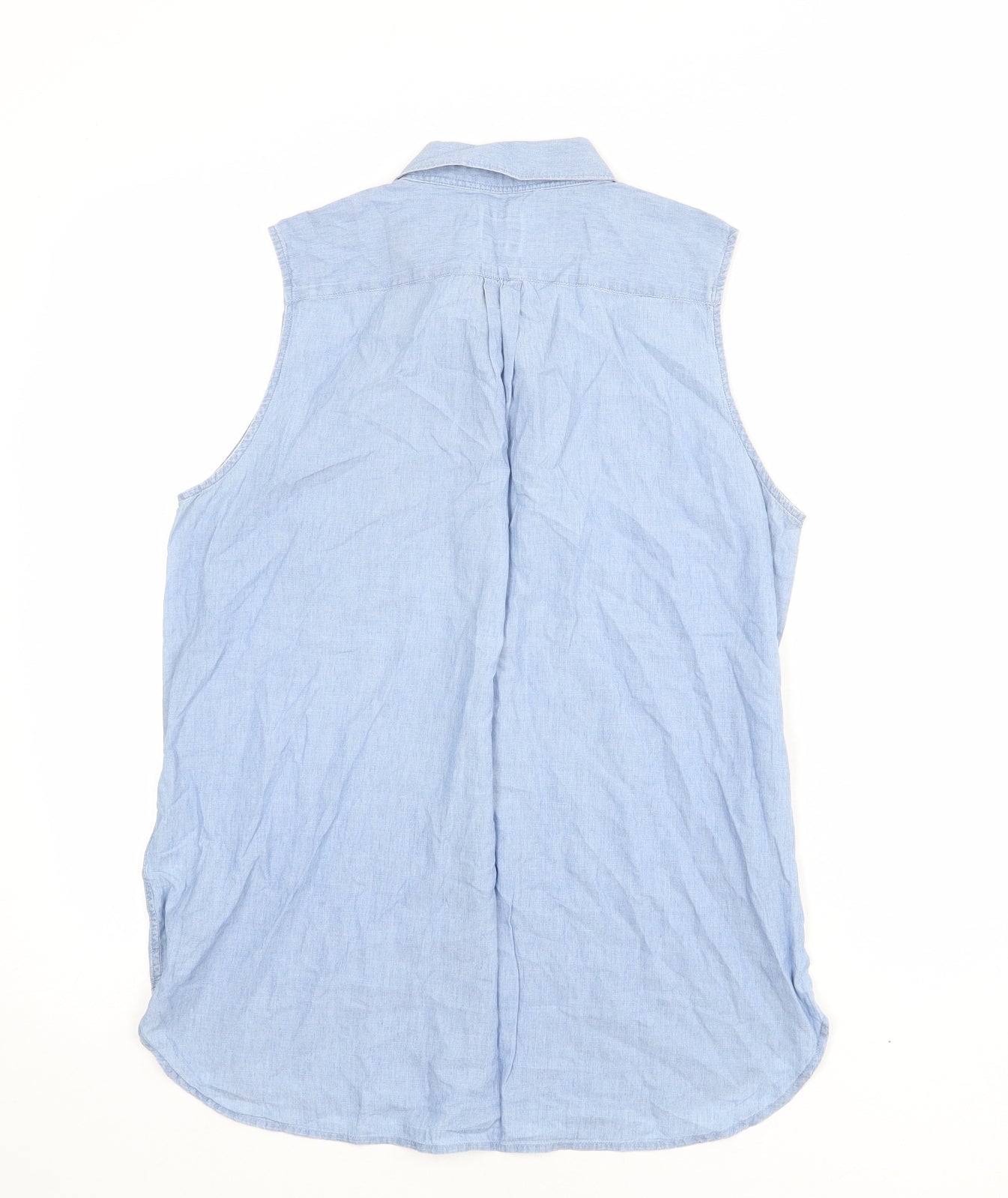 Gap Womens Blue 100% Cotton Basic Button-Up Size S Collared