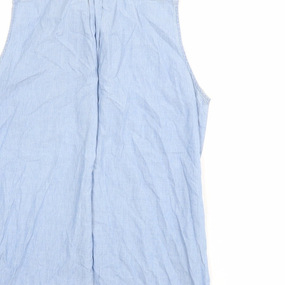 Gap Womens Blue 100% Cotton Basic Button-Up Size S Collared