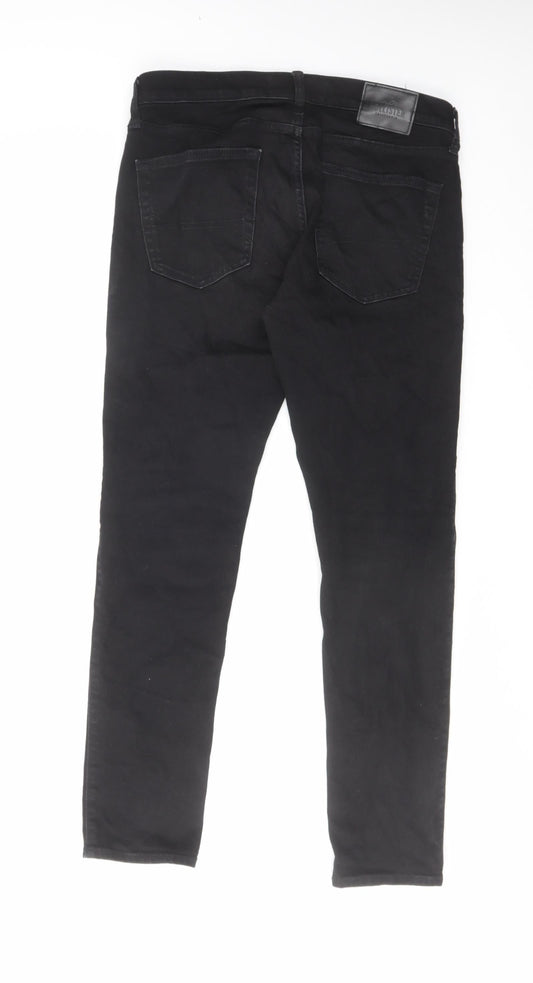 Hollister Mens Black Cotton Skinny Jeans Size 33 in L32 in Regular Zip