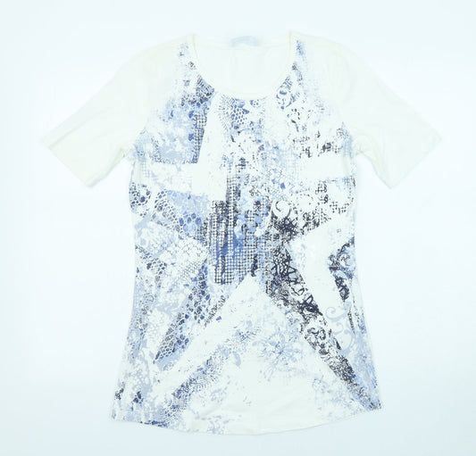 Womens UK Size 10 Betty Barclay White Cotton Blouse