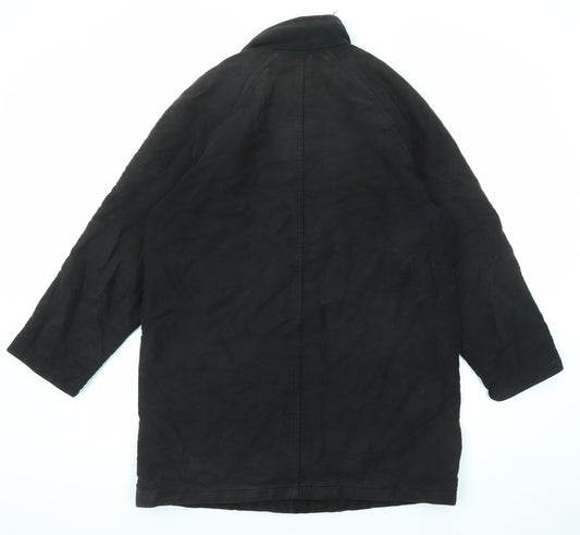 Marks and Spencer Womens Black Overcoat Coat Size 10 Zip